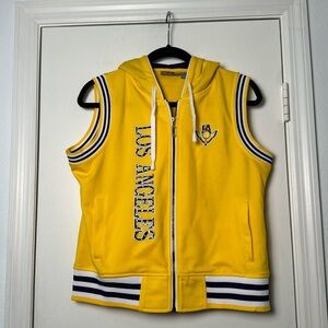 Los Angeles Lakers Rhinestone Bedazzled Hooded Zip Up Sweater Vest Size L